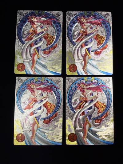 奇点新卡 无佣金 不寄存 不收拍   主攻奇点（有大佬赞助）需要多宫大佬请私聊 部分卡牌设有底价（不想玩的那么累，即使有底价也会比市场价便宜的多，懂的自然懂） 拒绝小号抬价 大家放心拍 所有拍品部分套有卡膜 部分卡牌多宫 自制卡牌 不包厂瑕 放大镜 品控 勿拍 流拍商品会循环 感谢大家支持 留个关注 不定时上新 谢谢 - 奇点卡牌 天龙八部梦姑粗闪4张