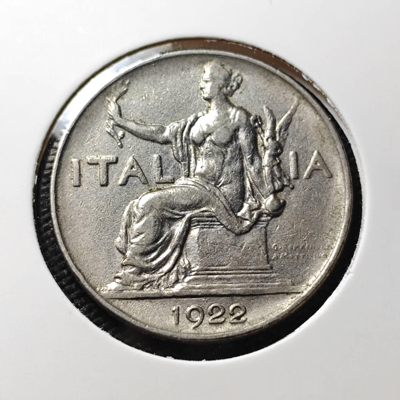 KK钱币收藏小铺  第388期  2月预留时间 周末发货  1922意大利1里拉镍币