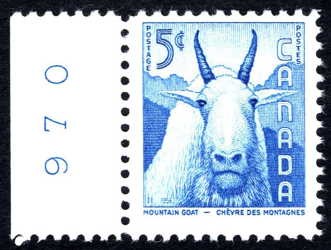 洪涛臻品批发群 精选邮票限时拍卖第1234期  加拿大1956年 山羊, 精美雕刻版, 原胶全品