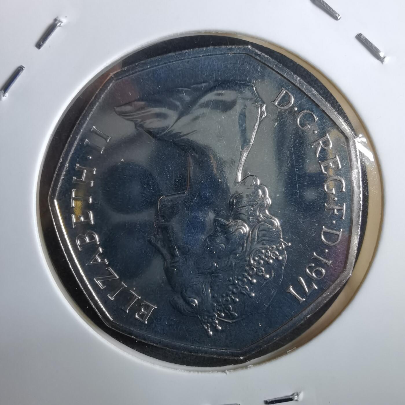 沼泽如烟--第967场 英国1971年50便士精制币