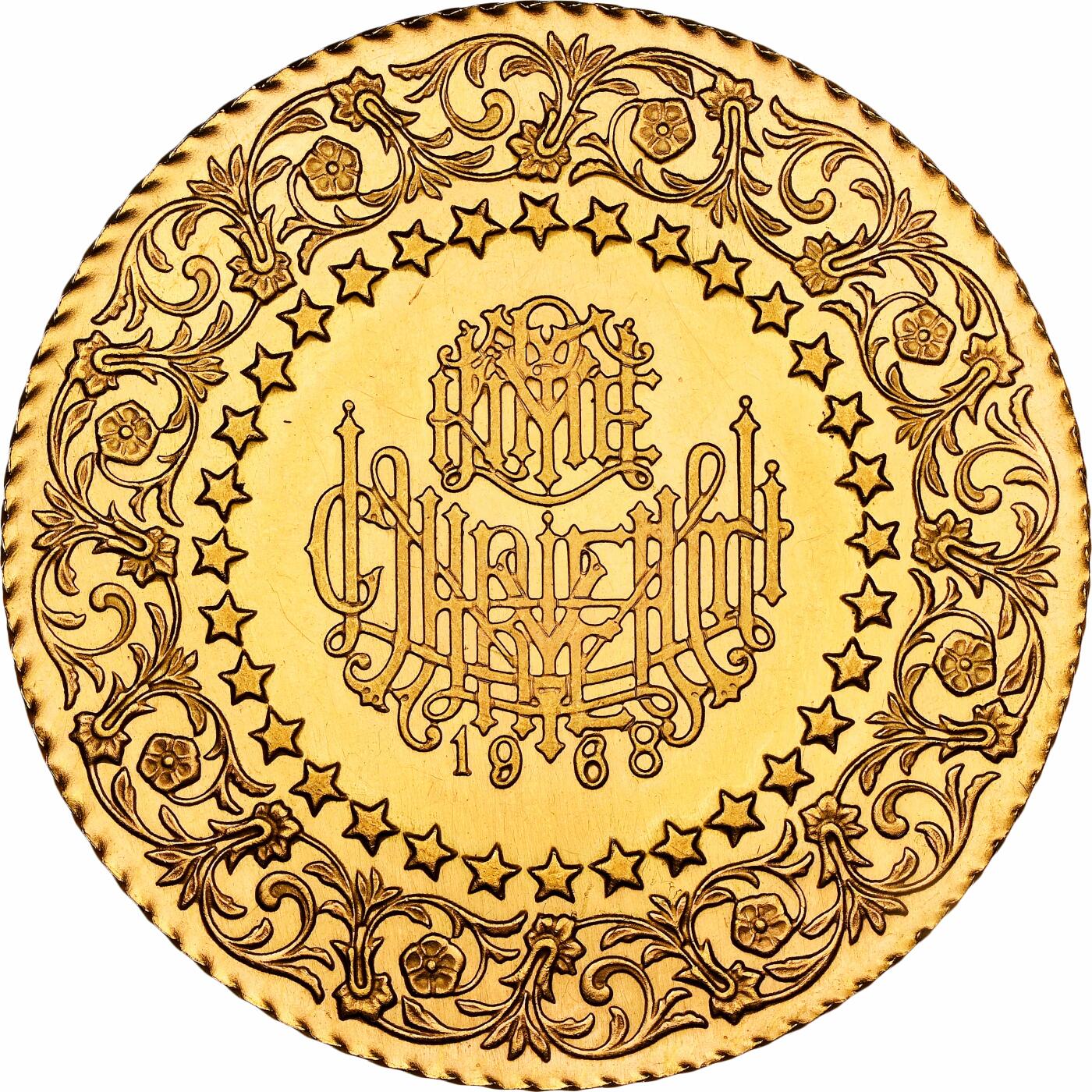 【Blue Auction】世界纸币精拍第777期——18级TOP拍卖/信誉/品质/专业/高效💫 【季军分 少见高值】土耳其 1968年500库鲁什 44.6mm超大直径金币 含纯金33.08克（1.064盎司 黄金参考价4900美金 实际稀有性、历史性和艺术性会有溢价）被称为“奢华金币”（Monnaie De Luxe）正面国父凯末尔头像 复杂精美的奥斯曼风格装饰花纹环绕 NGC MS62 金光灿灿 赏心悦目 