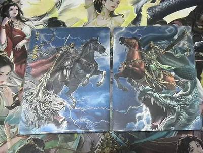 春节前倒数第三场！！龙虎卡牌-七三场（满200元包邮，无佣金，每周六结拍，欢迎送拍） - 冷烫半粗2张 轩辕春秋 锦绣三国三弹 关羽&张飞 双拼