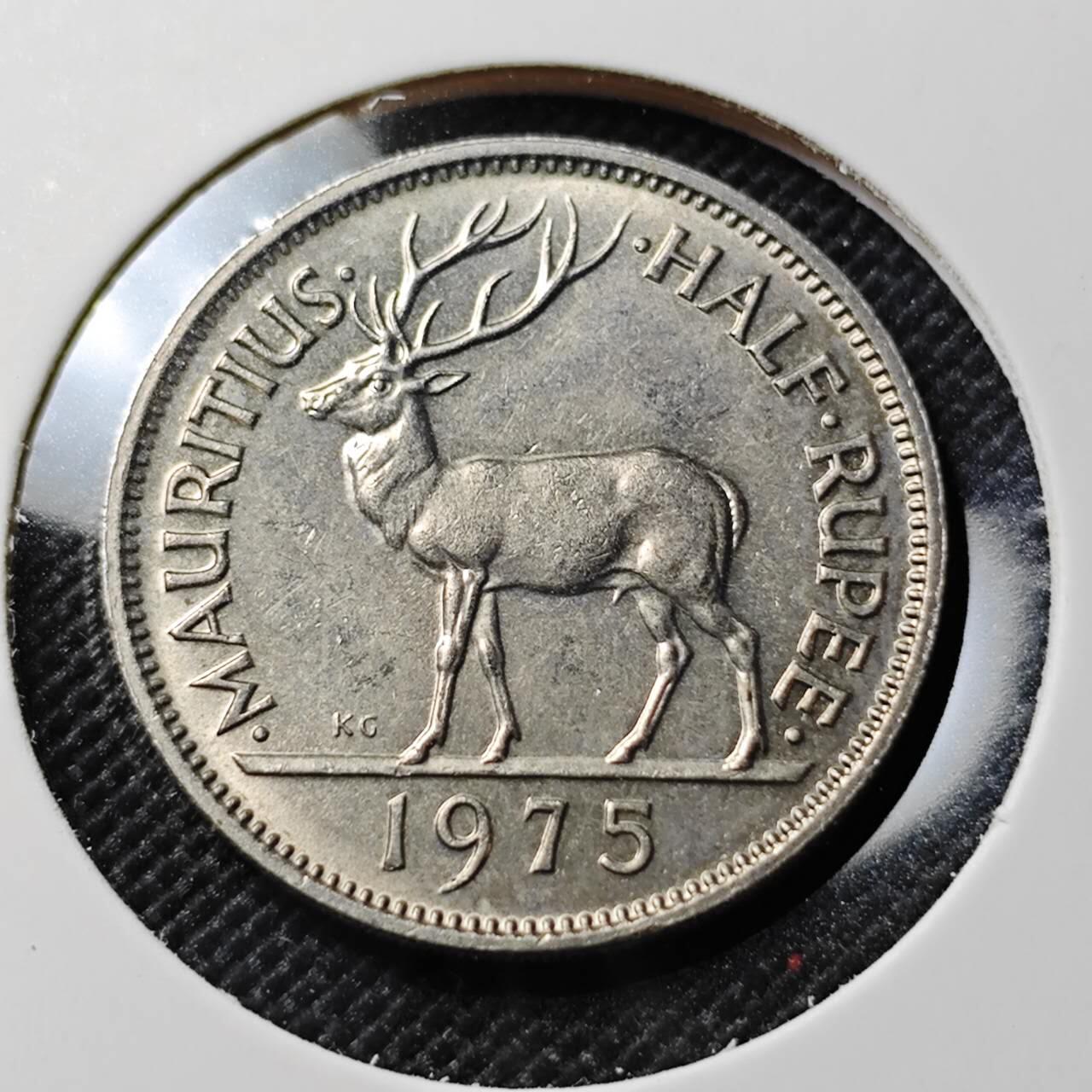 KK钱币收藏小铺  第388期  2月预留时间 周末发货  英属毛里求斯1/2卢比