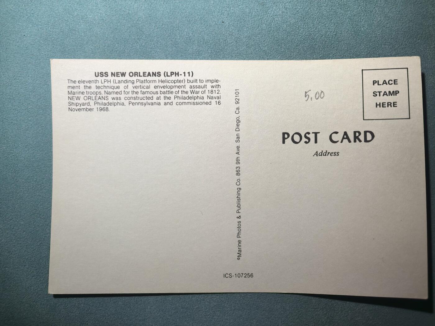 盛世勋华——号角文化勋章邮票专场拍卖第300期 美国冷战时期军舰专题明信片 新奥尔良号两栖登陆舰