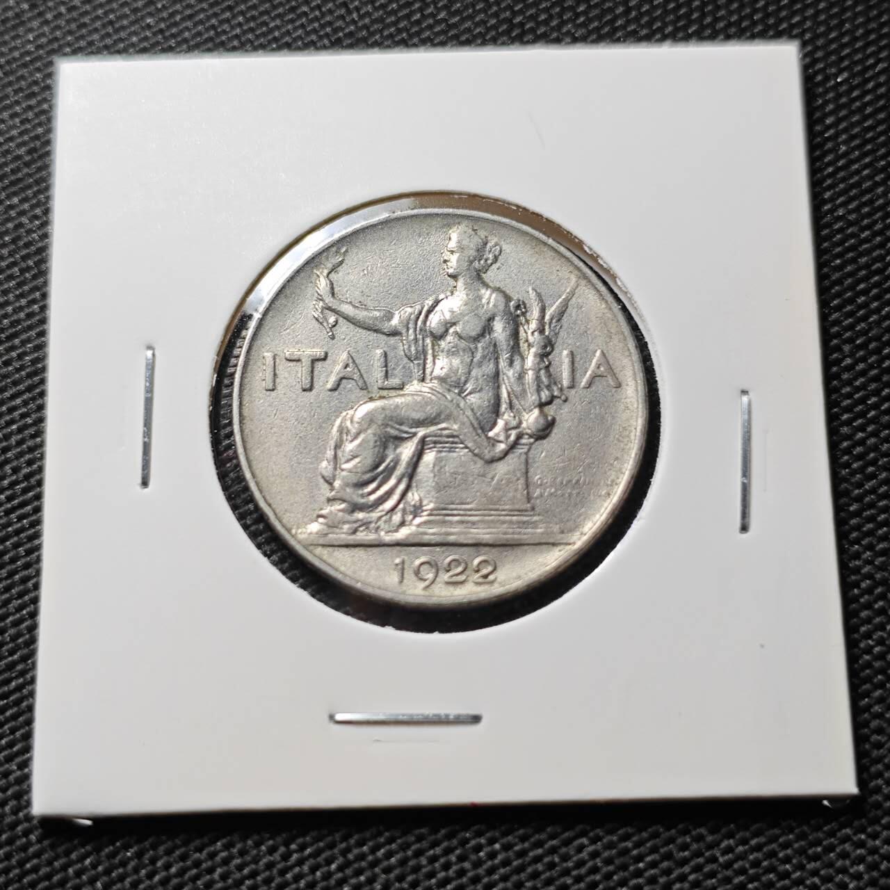 KK钱币收藏小铺  第388期  2月预留时间 周末发货  1922意大利1里拉镍币