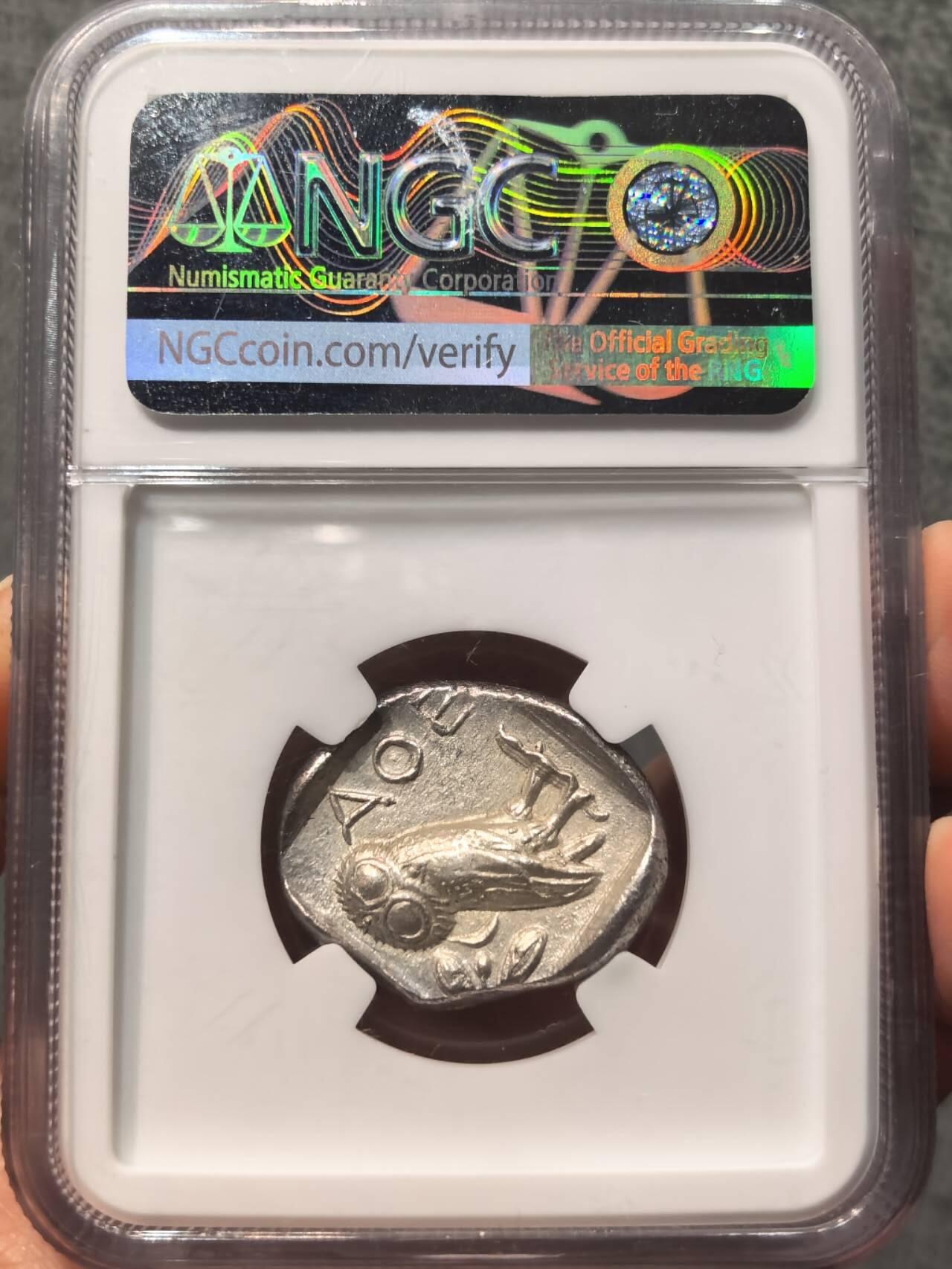 雅典娜猫头鹰古币四德银币