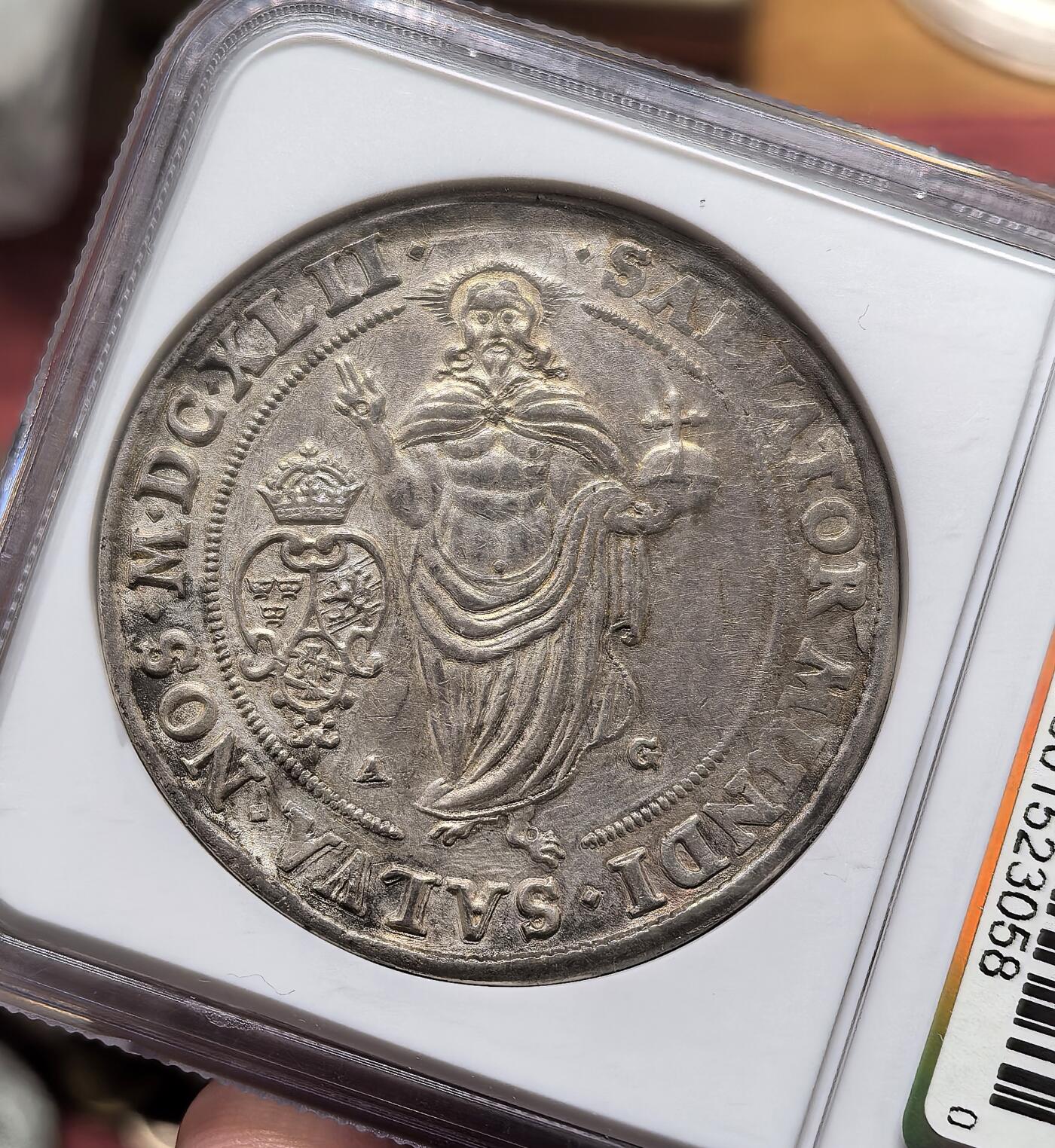 南宋泉阁俄币 外币 国币 专场第二十一期 【送拍无额外佣金】 瑞典 1642年 克里斯蒂娜女王1泰勒大银币 名家旧藏 NGC评级AUD 少见品种 通货好品