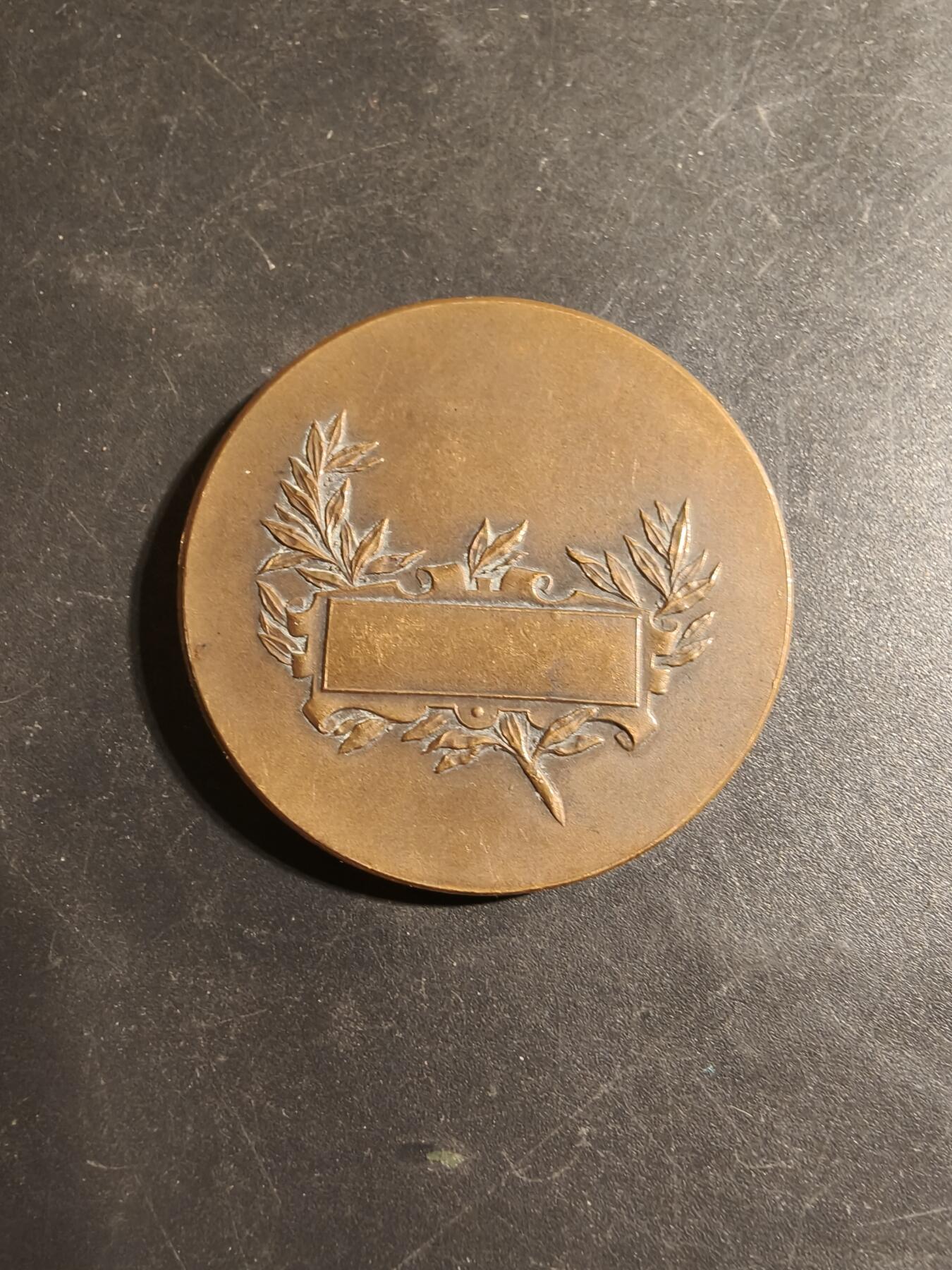 老王徽章第178期 法国射击联合会大铜章    原盒    大师亨利杜布瓦作品    直径41mm     重量37.3g