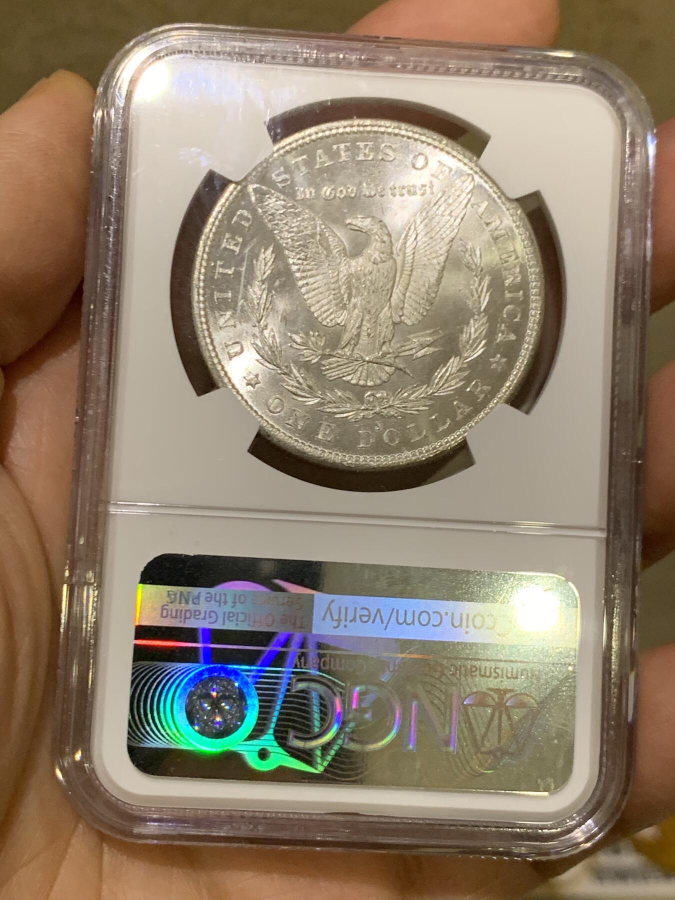 《竞宝斋》第460场 周日，周一，2场连拍 （全场包邮）欢迎送拍 NGC MS66+ 美国1880年S版摩根银币