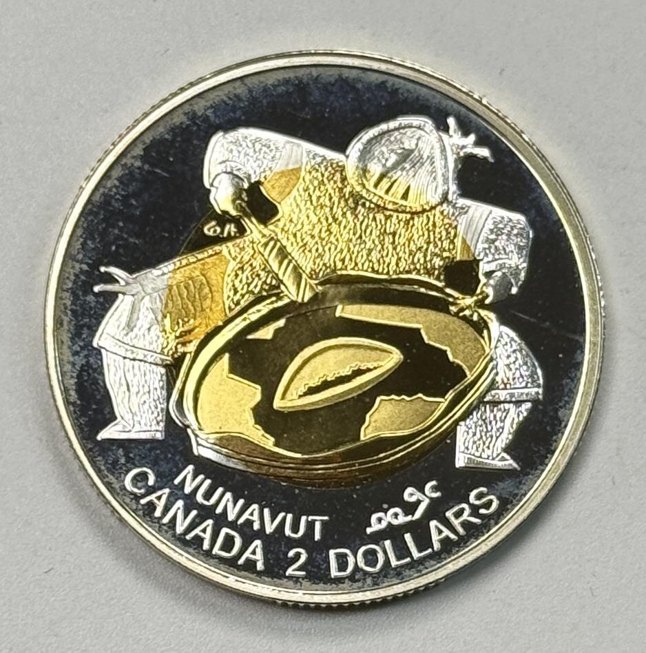 S&S Numismatic世界钱币-拍卖 第119期  加拿大1999年 加拿大努纳武特地区成立 2加元精制镀金银币 盒证齐全 8.83克925银