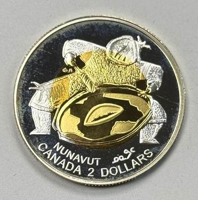 S&S Numismatic世界钱币-拍卖 第119期  - 加拿大1999年 加拿大努纳武特地区成立 2加元精制镀金银币 盒证齐全 8.83克925银