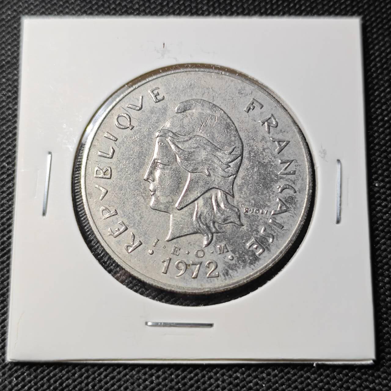 KK钱币收藏小铺  第388期  2月预留时间 周末发货 1972 法属新喀里多尼亚50法郎