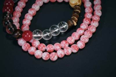 上海都达杂项专场三十四【年后发货全场包邮】  粉琉璃双拼色多圈手链307