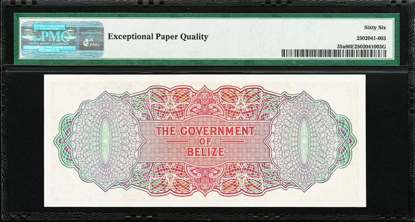 【Blue Auction】世界纸币精拍第777期——18级TOP拍卖/信誉/品质/专业/高效💫 【a版 C/1首发冠 无47】英属伯利兹 1975年5元 大冠女王 红色喜庆 BWC出品 PMG66EPQ老壳