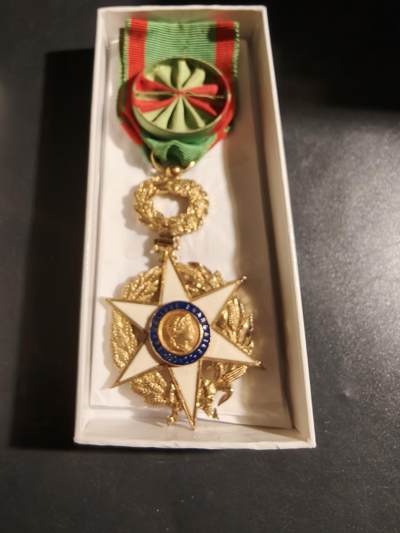 老王徽章第178期 - 法国军官级农业功绩勋章    原盒    珠宝商巴克维尔之家制造