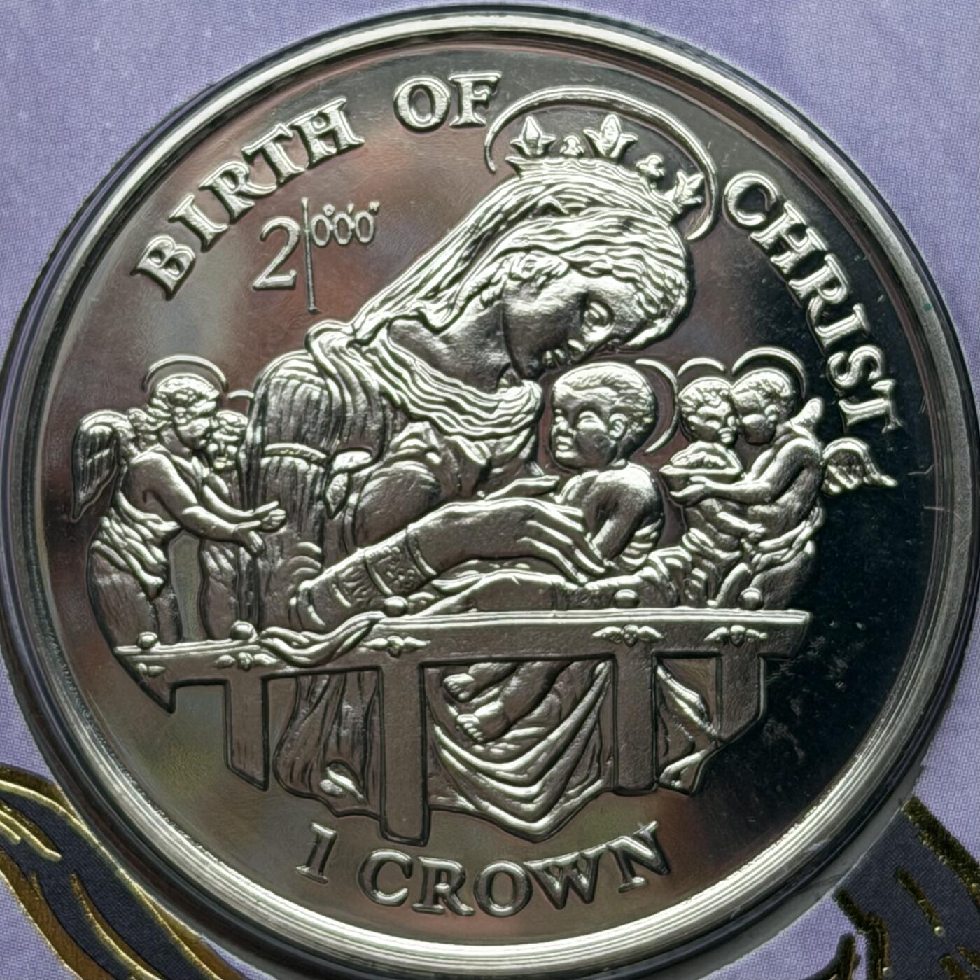 ＜星葵钱币社＞散币克朗场第68期·1月23日发货 〈邮币封·签名版〉马恩岛1997年千禧年·基督诞生1克朗纪念币