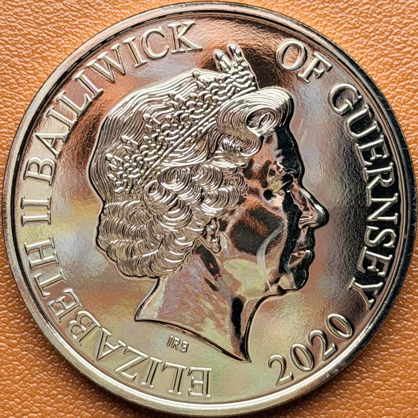 ＜星葵钱币社＞散币克朗场第68期·1月23日发货 根西岛2020年不列颠空战80周年5镑克朗型彩色纪念币