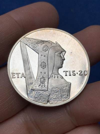 《竞宝斋》第460场 周日，周一，2场连拍 （全场包邮）欢迎送拍 - 奥地利1987年欧洲货币体系主题纪念银章 镜面感 900银 20克 34mm