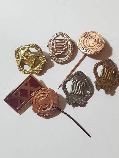 韵星假日拍卖第三十八期 -- Rimey Holidays Auction 38 - 民主德国金银铜体能证章一组四枚gst准军事部队射击证章 建国二十上挂