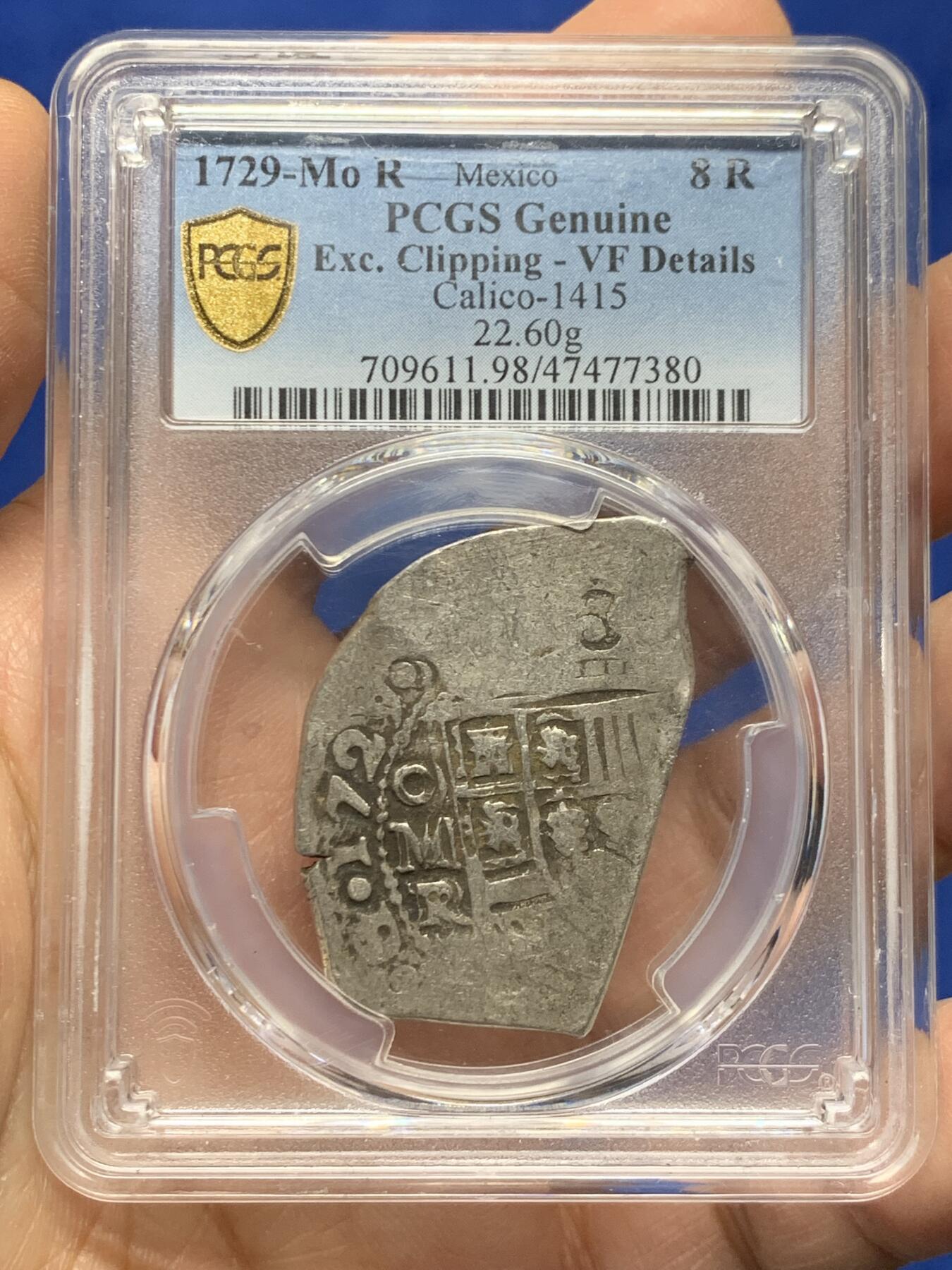 《竞宝斋》第460场 周日，周一，2场连拍 （全场包邮）欢迎送拍 PCGS VFD 墨西哥 1728-Mo R 8R 锄头银