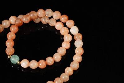 上海都达杂项专场三十四【年后发货全场包邮】  橙月光水晶双圈手串86-323