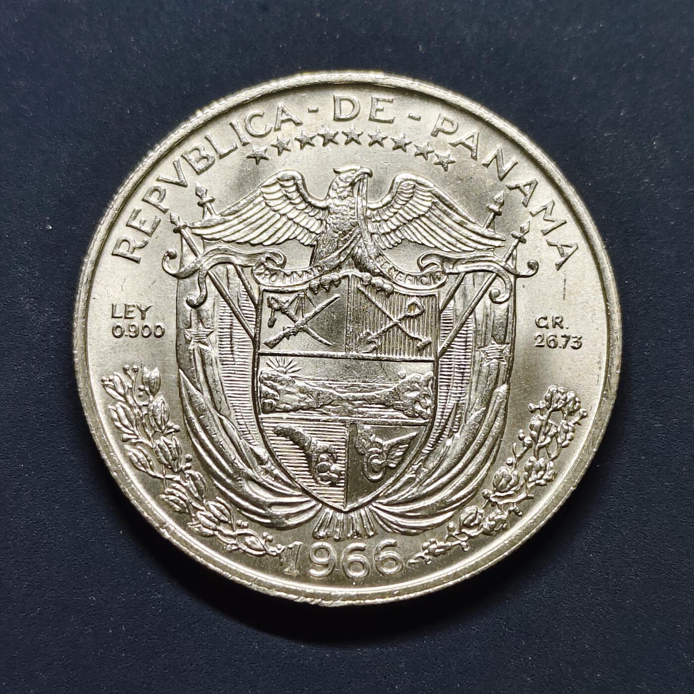 【全场包邮】纯粹捡漏拍497场-持续更新中 巴拿马1966年1巴波亚银币【38.1毫米26.73克90%】