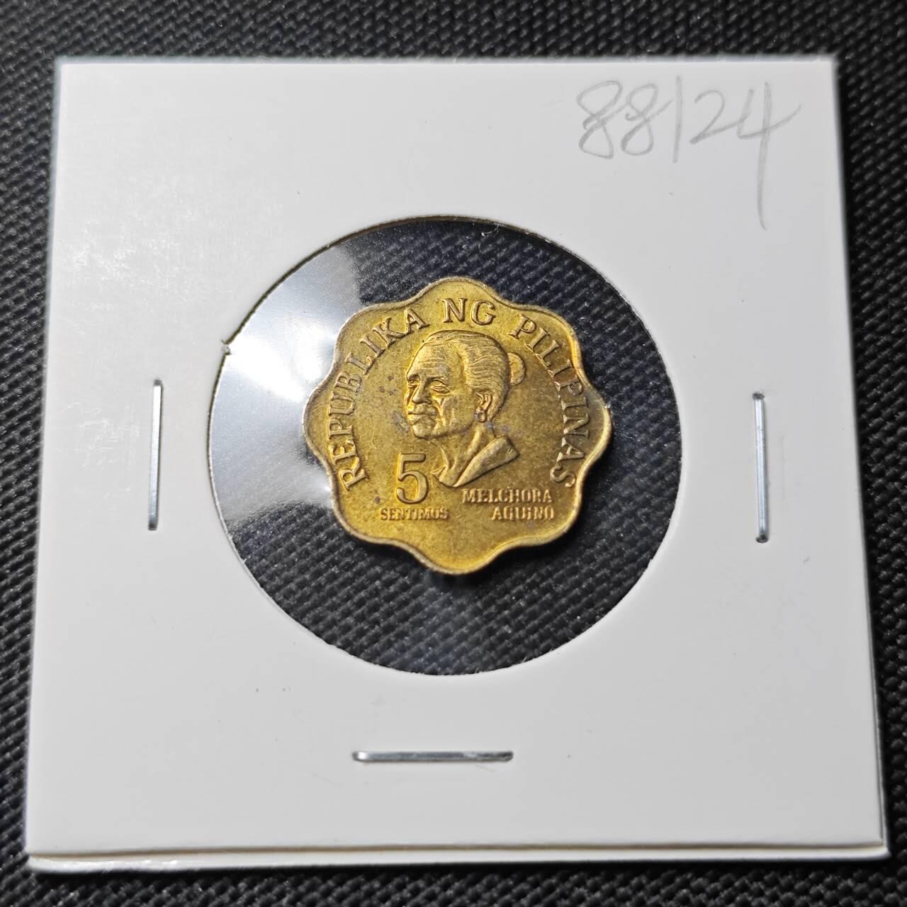 KK钱币收藏小铺  第388期  2月预留时间 周末发货  1977菲律宾5分 铜币