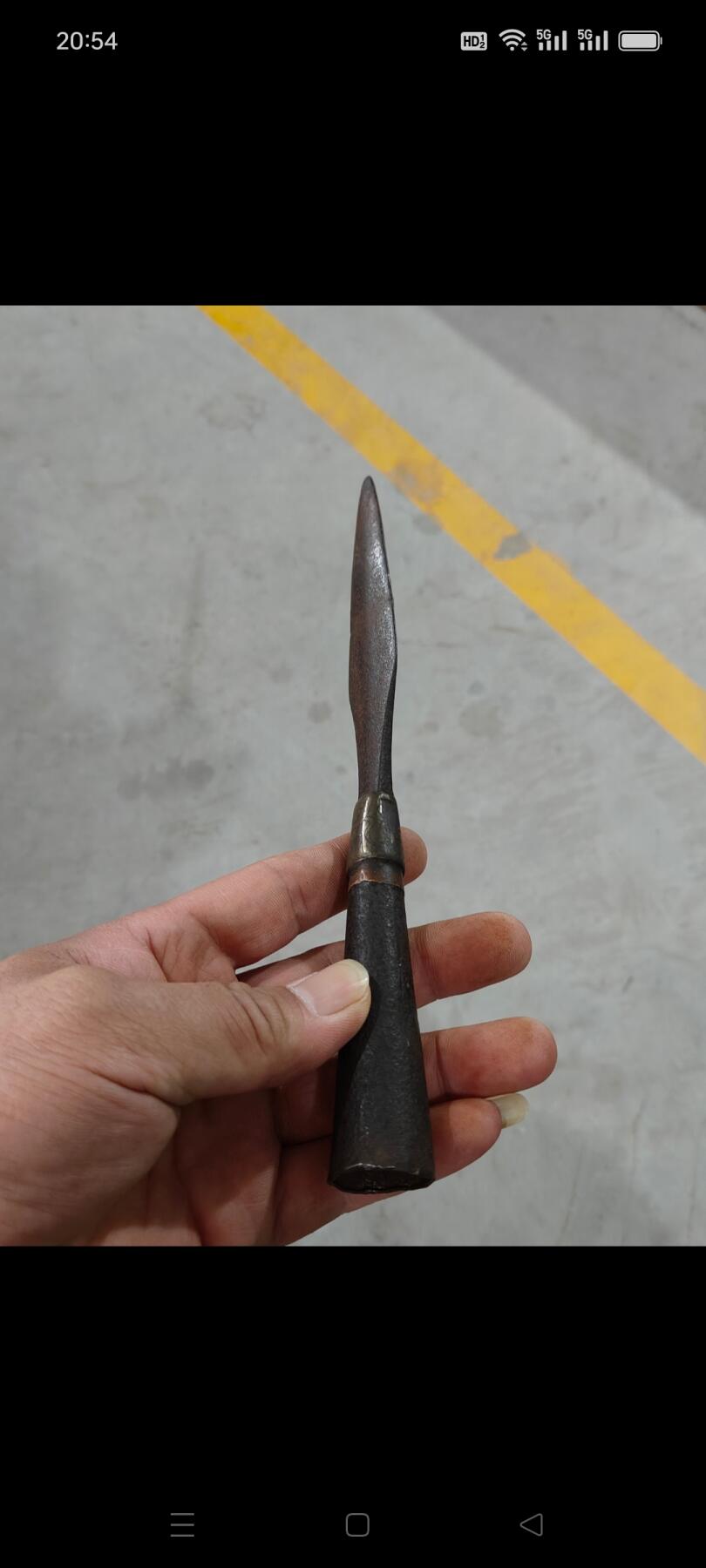 明代龙吞铜箍枪头，铜箍雕刻龙头，造型小巧精致，保存完好，品相一流，包老