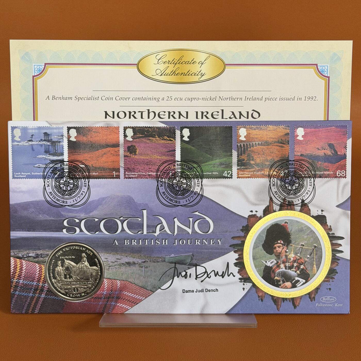 ＜星葵钱币社＞散币克朗场第68期·1月23日发货 〈邮币封·签名版〉直布罗陀2001年维多利亚时代·苏格兰巴尔莫勒尔堡1克朗纪念币