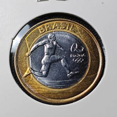 KK钱币收藏小铺  第388期  2月预留时间 周末发货 -  巴西1瑞尔双色币纪念币 好品