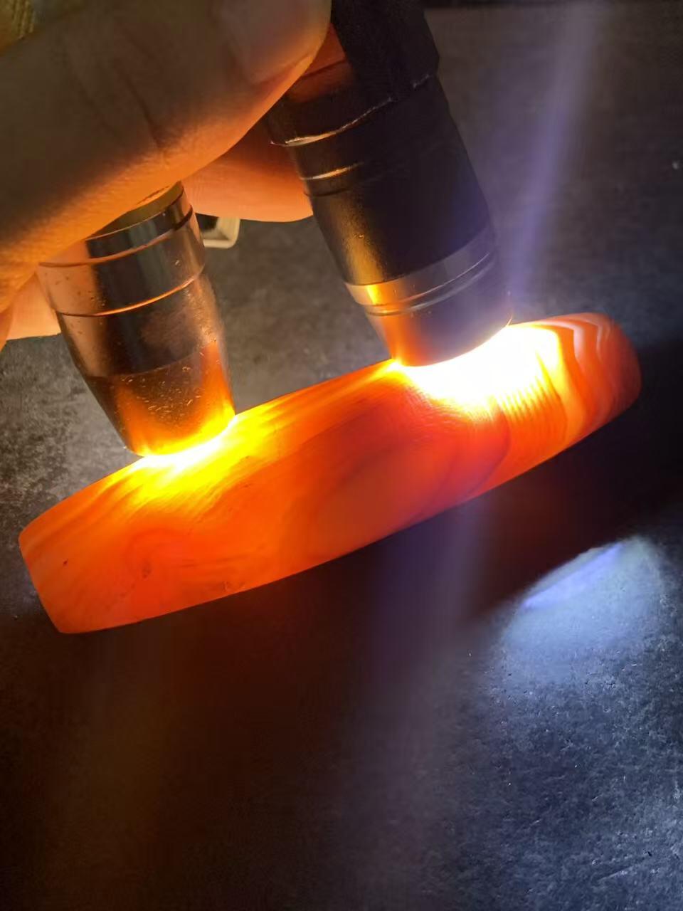 巨无霸天眼风化纹缠丝玛瑙大桶珠（把件)一颗