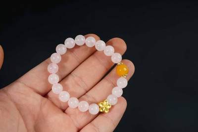 上海都达杂项专场三十四【年后发货全场包邮】  天然 粉晶手串86-315