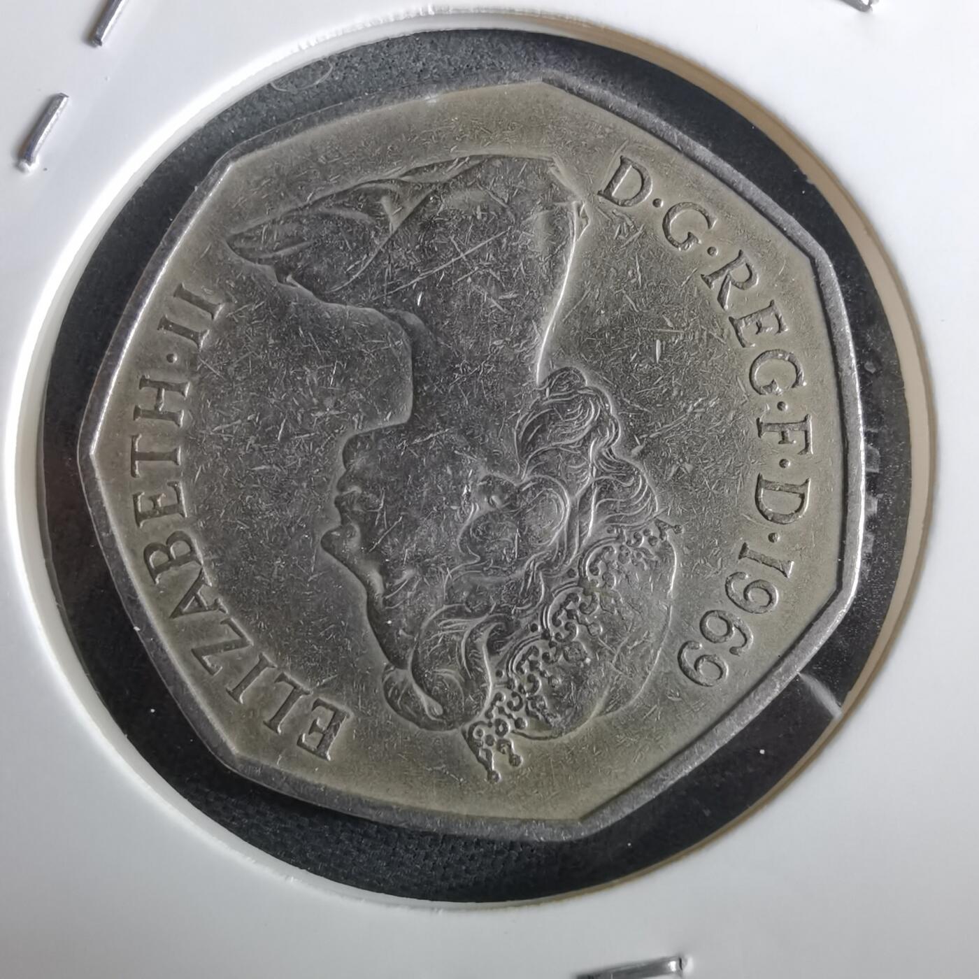 沼泽如烟--第967场 英国1969年50便士