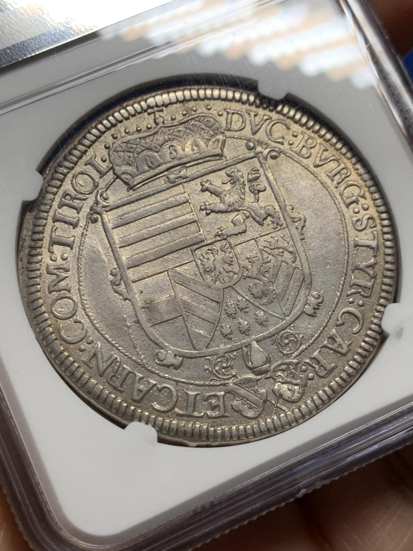 《竞宝斋》第460场 周日，周一，2场连拍 （全场包邮）欢迎送拍 NGC AU58 神圣罗马帝国 1620年 利奥波德五世1泰勒银币 400多年的岁月沉淀 值得入手的藏品