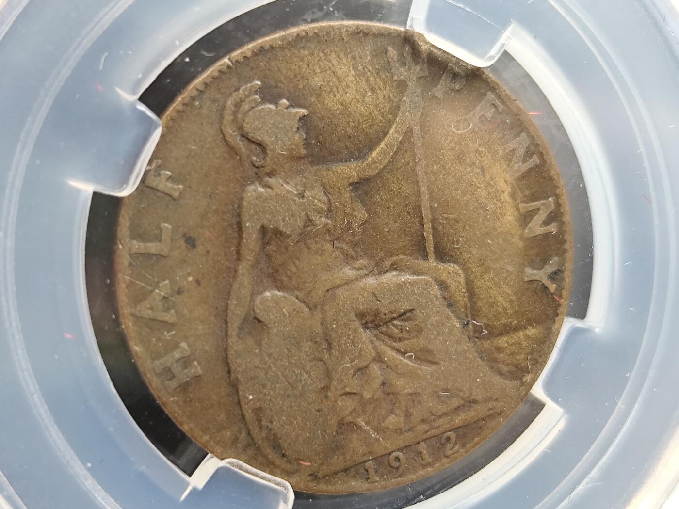 1月18日徽章钱币专场 众诚评级1912年乔治五世半便士