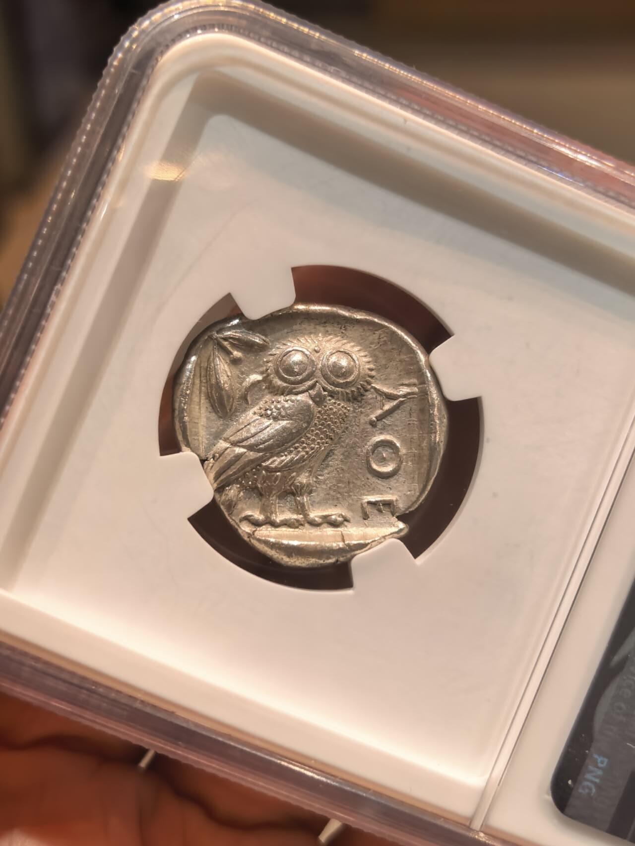 古希腊雅典娜猫头鹰四德古币