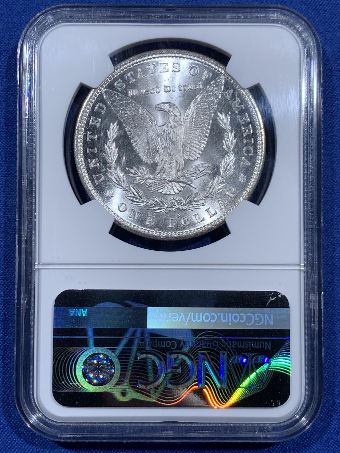 《竞宝斋》第460场 周日，周一，2场连拍 （全场包邮）欢迎送拍 NGC MS66+ 美国1880年S版摩根银币