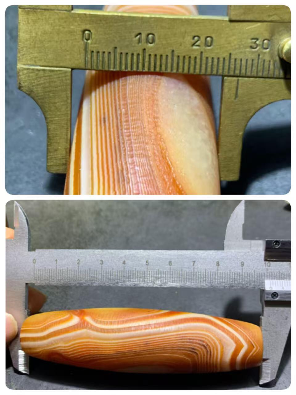 巨无霸天眼风化纹缠丝玛瑙大桶珠（把件)一颗