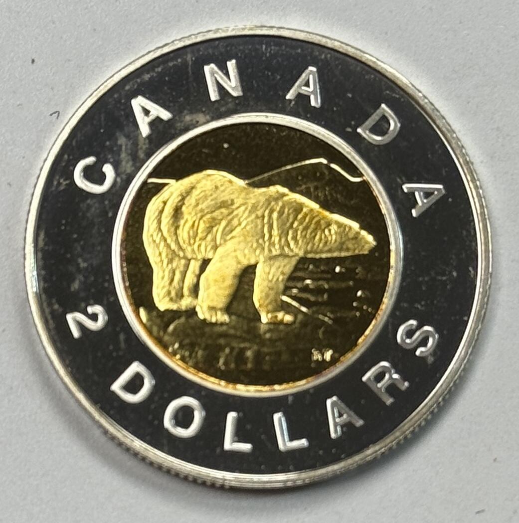 S&S Numismatic世界钱币-拍卖 第119期  加拿大2000年 北极熊 2加元双色银币 8.83克925银