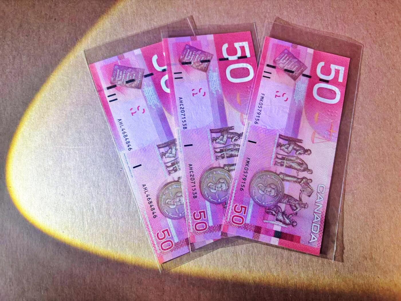 【Blue Auction】世界纸币精拍第777期——18级TOP拍卖/信誉/品质/专业/高效💫 【一组3张】加拿大 旅版50元 全新UNC