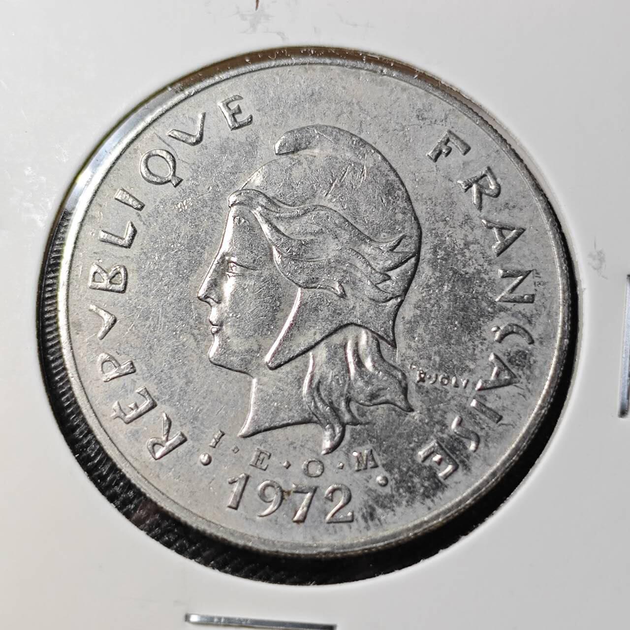 KK钱币收藏小铺  第388期  2月预留时间 周末发货 1972 法属新喀里多尼亚50法郎