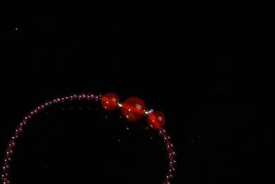 上海都达杂项专场三十四【年后发货全场包邮】  天然石榴石玛瑙手链 附鉴定证书86-313