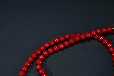 上海都达杂项专场三十四【年后发货全场包邮】  天然朱砂0.6圆珠多圈莲花吊坠手链86-127