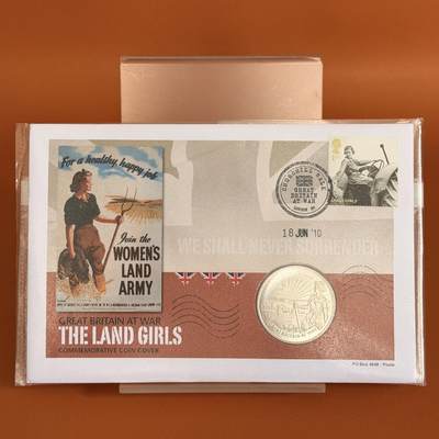 ＜星葵钱币社＞散币克朗场第68期·1月23日发货 - 〈邮币封〉直布罗陀2010年战争中的英国·女兵1克朗纪念币
