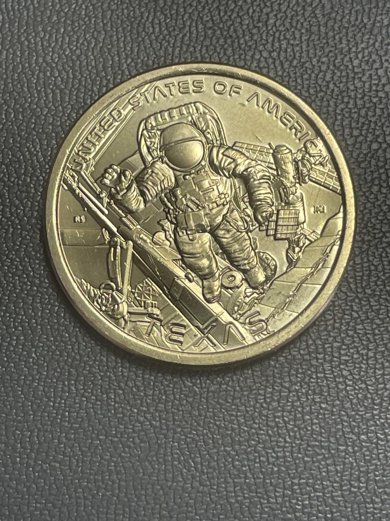 回流0120 美国2025年创新系列1美元纪念币 德克萨斯州 宇航员太空行走 D版