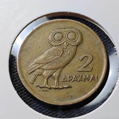 KK钱币收藏小铺  第388期  2月预留时间 周末发货 -  希腊2德拉克马猫头鹰铜币