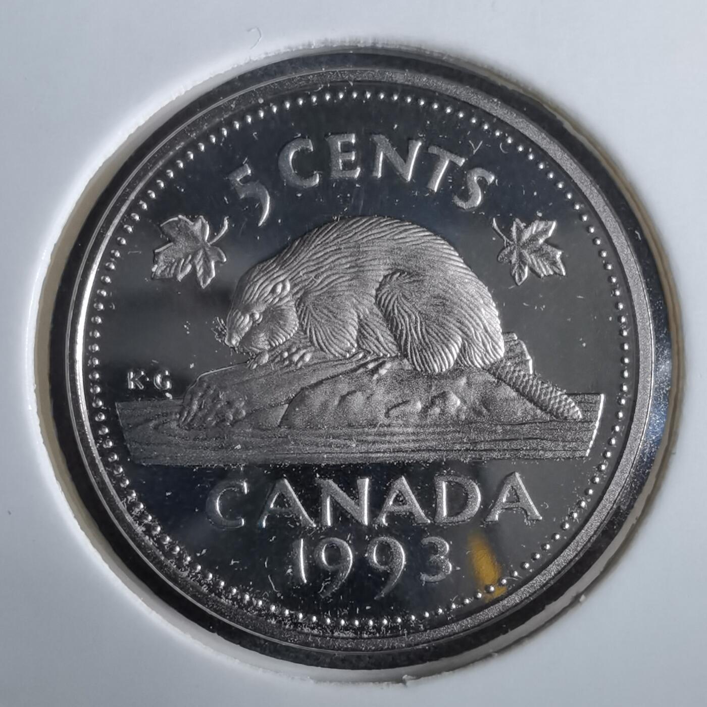 沼泽如烟--第967场 加拿大1993年5分精制币