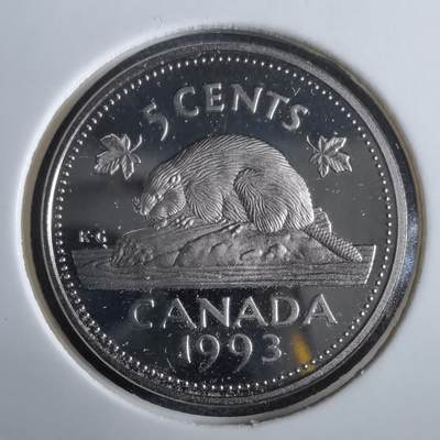 沼泽如烟--第967场 - 加拿大1993年5分精制币