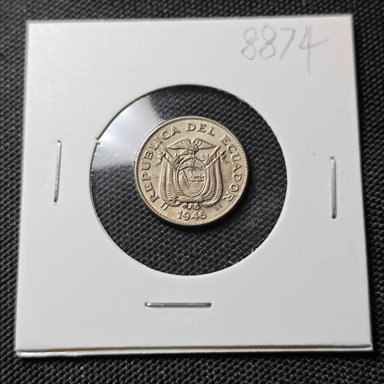 KK钱币收藏小铺  第388期  2月预留时间 周末发货  1946厄瓜多尔5分
