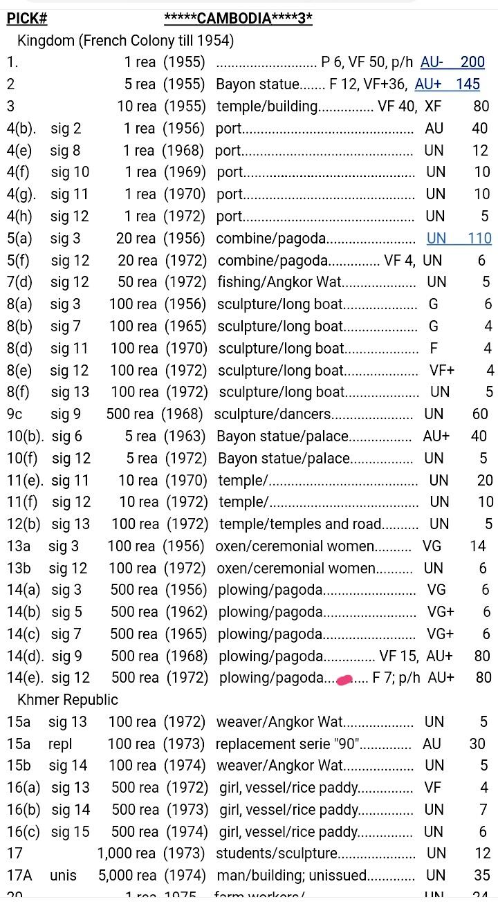 柬埔寨1972年500瑞尔双喜号靓品纸币